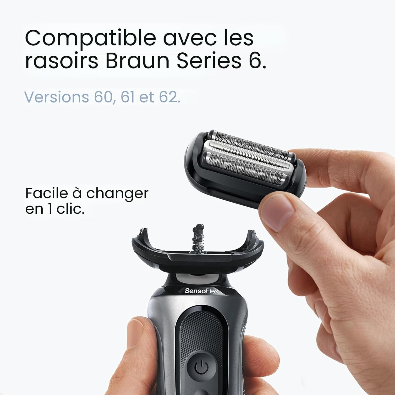 BRAUN 64B - GRILLE ET COUTEAU POUR RASOIR ELECTRIQUE SERIES 6 BRAUN