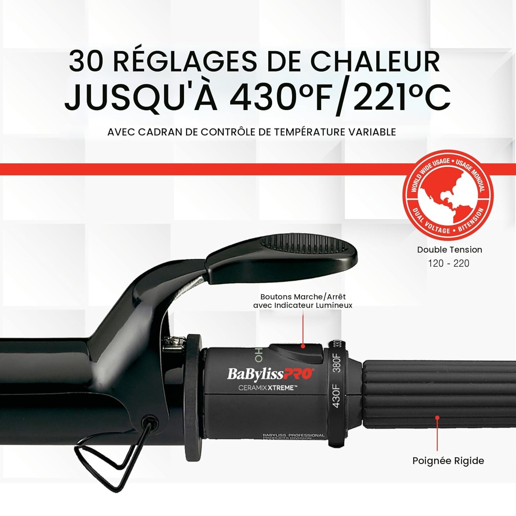 BABYLISS PRO BABC150SNC - FER A FRISER 1½po CERAMIX XTREME BABYLISS PRO