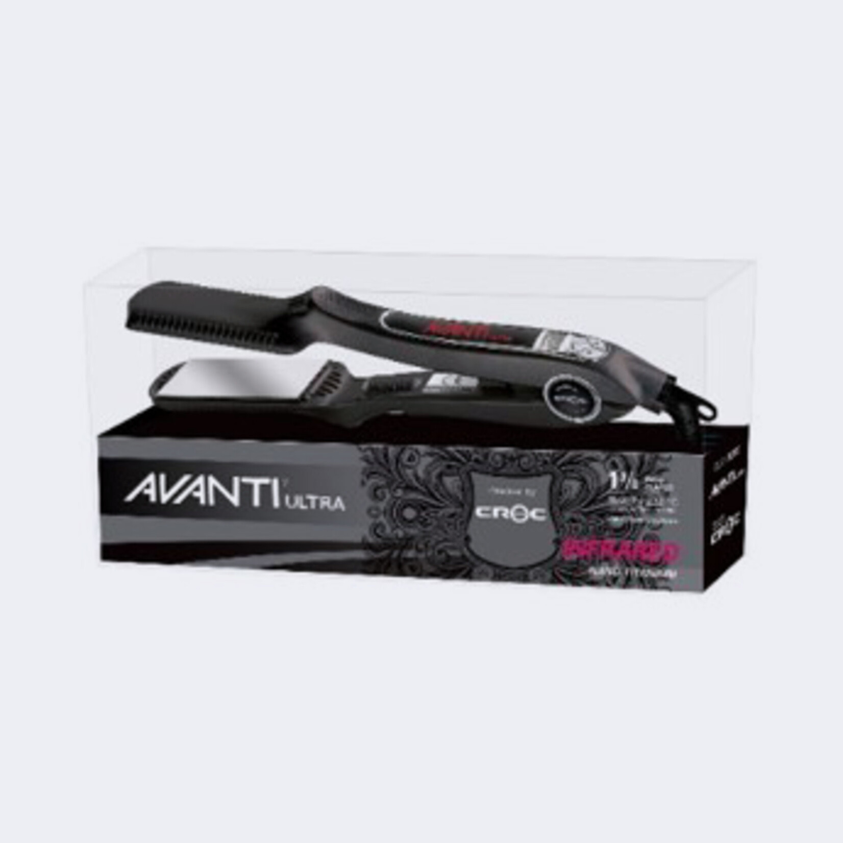 AVANTI (COIFFURE) AV-CROCIRC - FER A LISSER INFRAROUGE EN TITANE 1 3/8po NOIR AVANTI