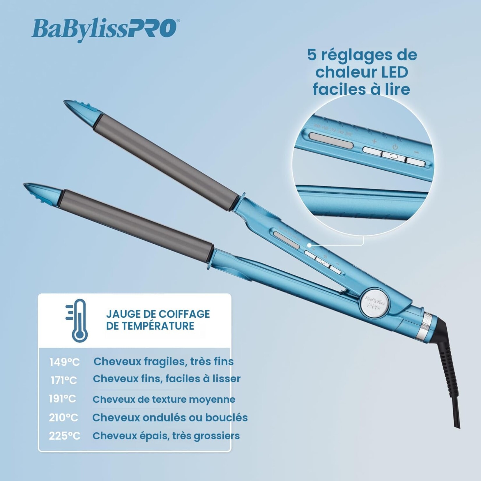 BABYLISS PRO BNT4061C - FER A LISSER U-STYLER NANO-TITANIUM 1po BABYLISS PRO