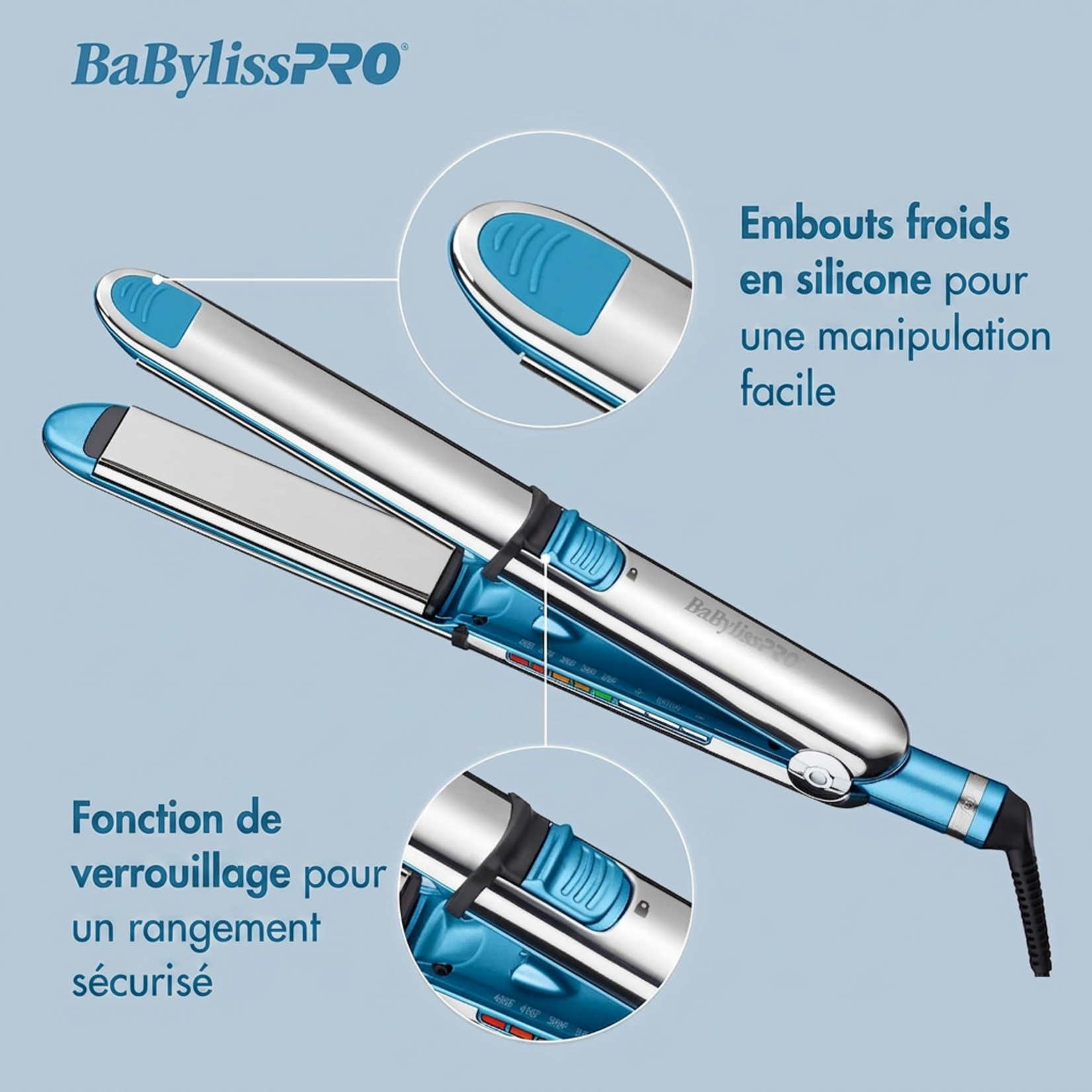 BABYLISS PRO BABSS3000TUC - FER A LISSER 1¼po NANO TITANIUM OPTIMA 3000 BABYLISS PRO