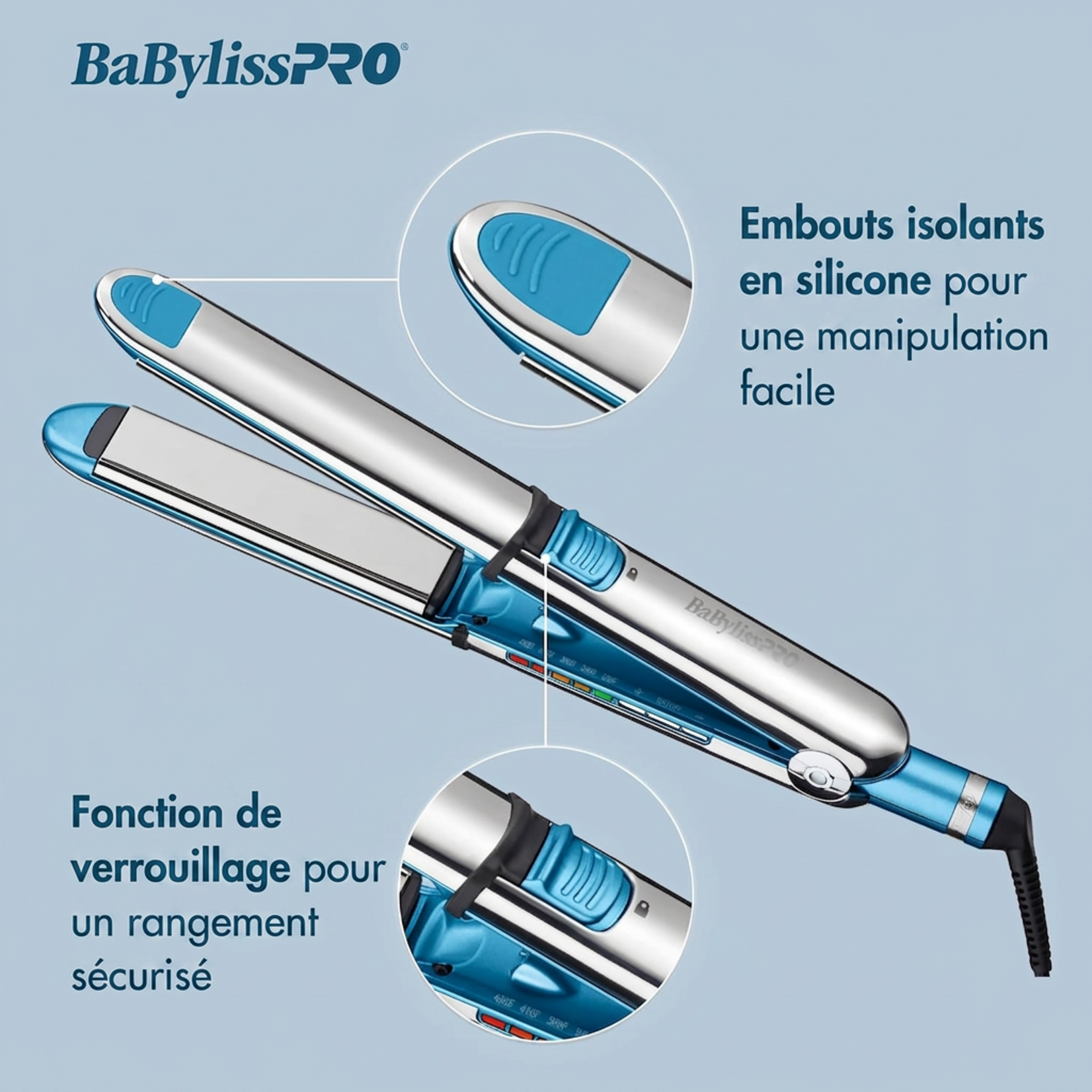 BABYLISS PRO BABSS3300TUC - FER A LISSER1½po NANO TITANIUM OPTIMA 3300  BABYLISS PRO