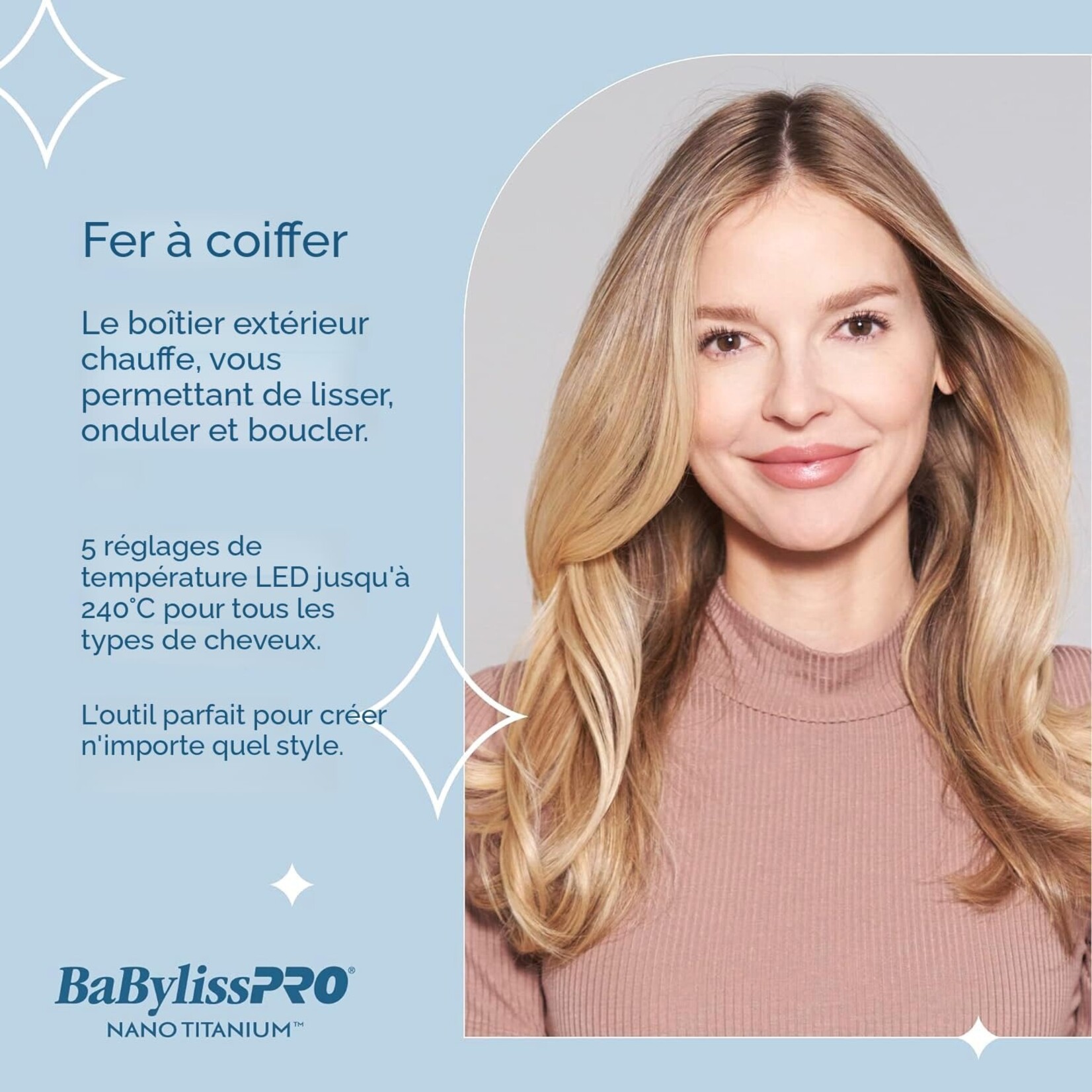 BABYLISS PRO BABSS3100TC - FER A LISSER 1po NANO TITANIUM OPTIMA 3100 BABYLISS PRO