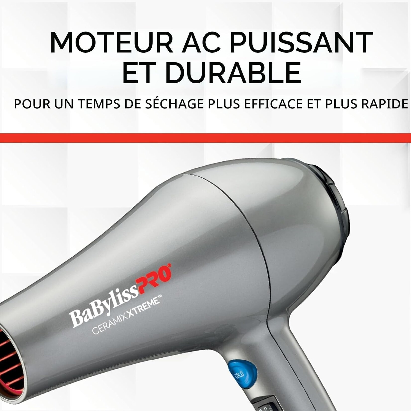 BABYLISS PRO BAB5586NC - SECHOIR IONIQUE GRIS CERAMIX XTREME BABYLISS PRO