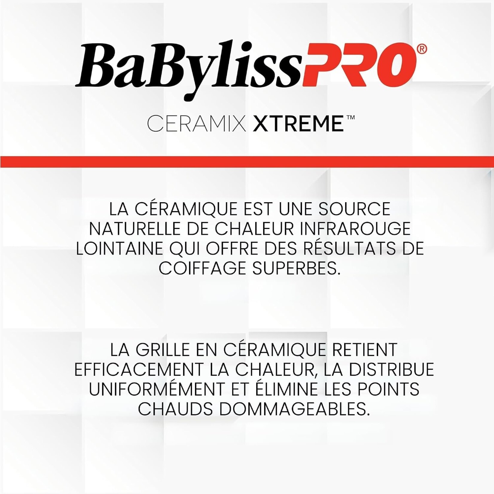 BABYLISS PRO BAB053C - SECHOIR DE VOYAGE PLIABLE ROUGE CERAMIX XTREME BABYLISS PRO