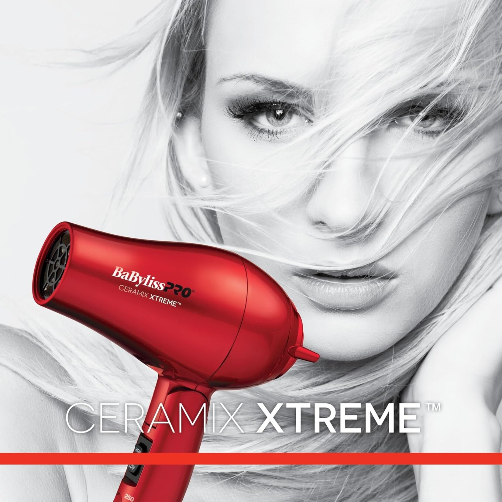 BABYLISS PRO BAB053C - SECHOIR DE VOYAGE PLIABLE ROUGE CERAMIX XTREME BABYLISS PRO