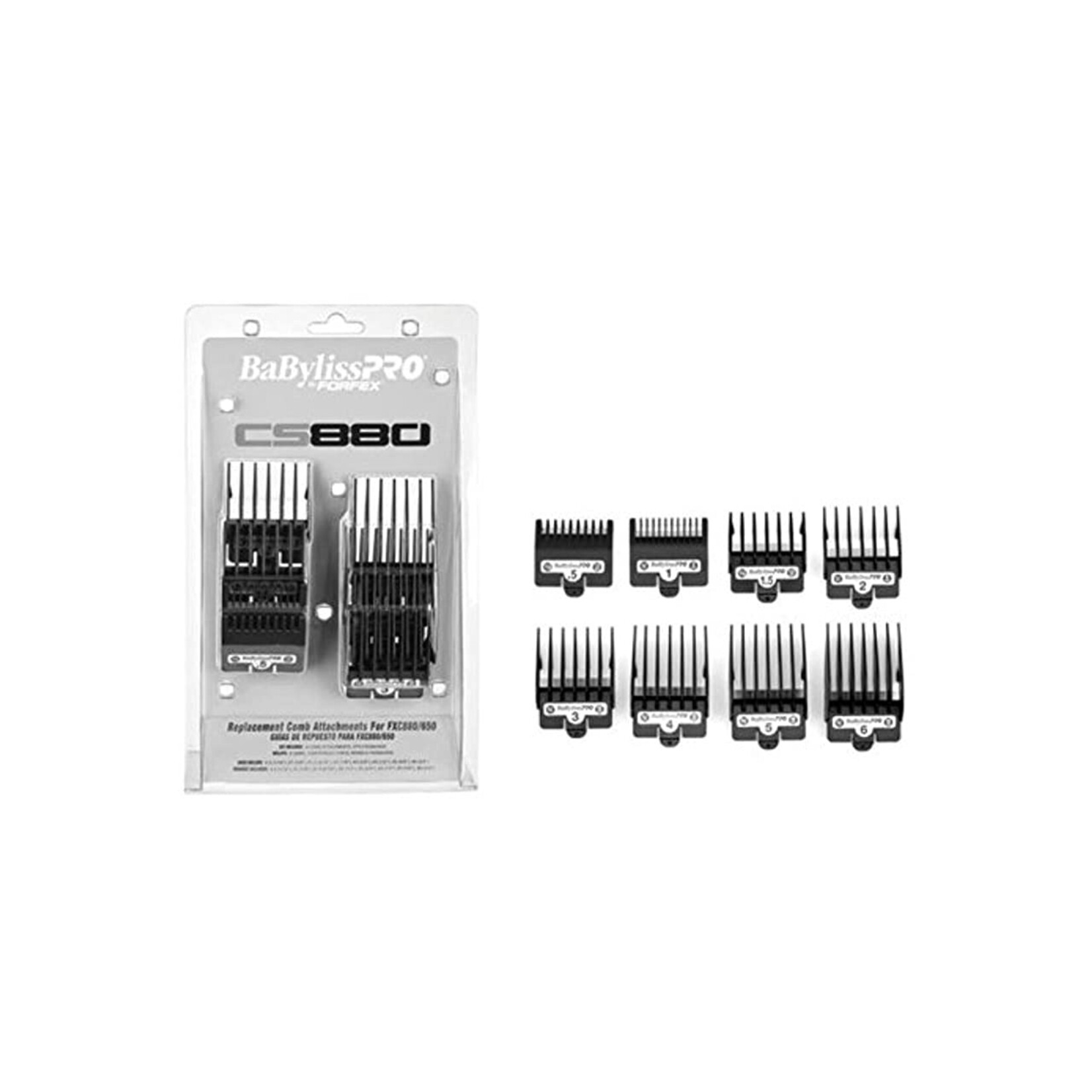 BABYLISS PRO FXCS880 - ENSEMBLE DE 8 GUIDES DE COUPE ( 1.5mm à 19mm ) BABYLISS PRO