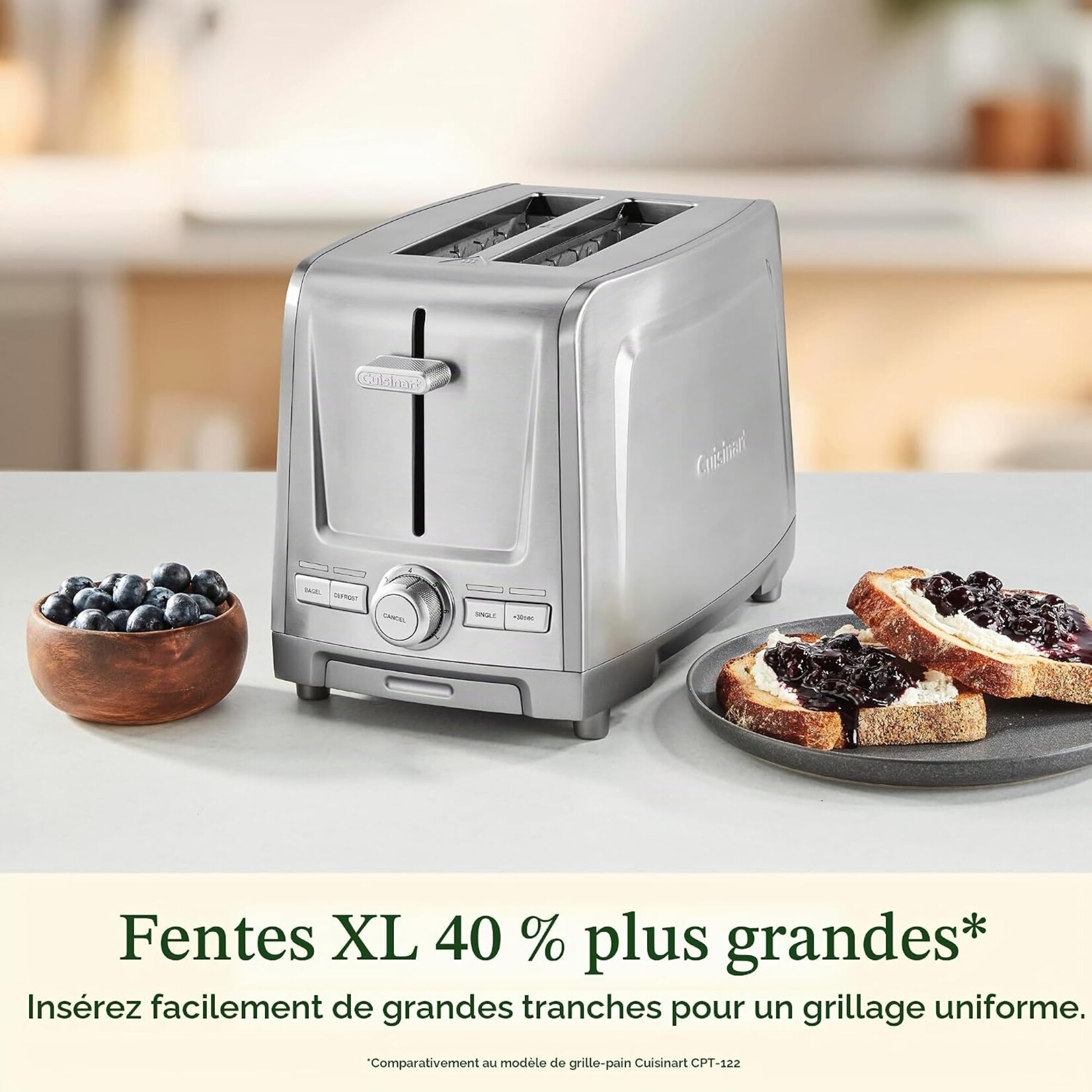 CUISINART CPT-1600C  -  GRILLE-PAIN XL 2 TRANCHES EN ACIER INOXYDABLE CUISINART
