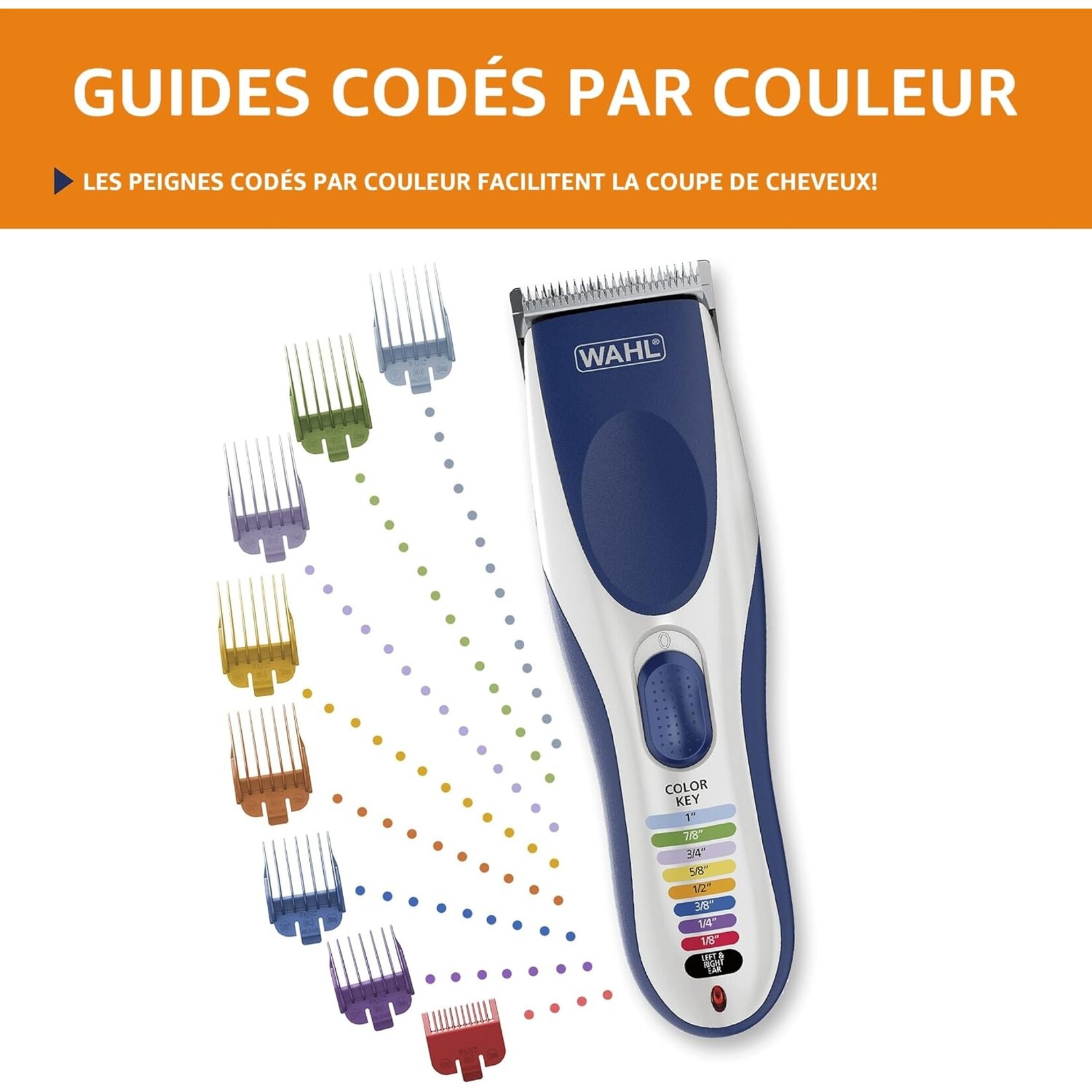 WAHL 3100  -  TONDEUSE A CHEVEUX COLOR PRO RECHARGEABLE WAHL