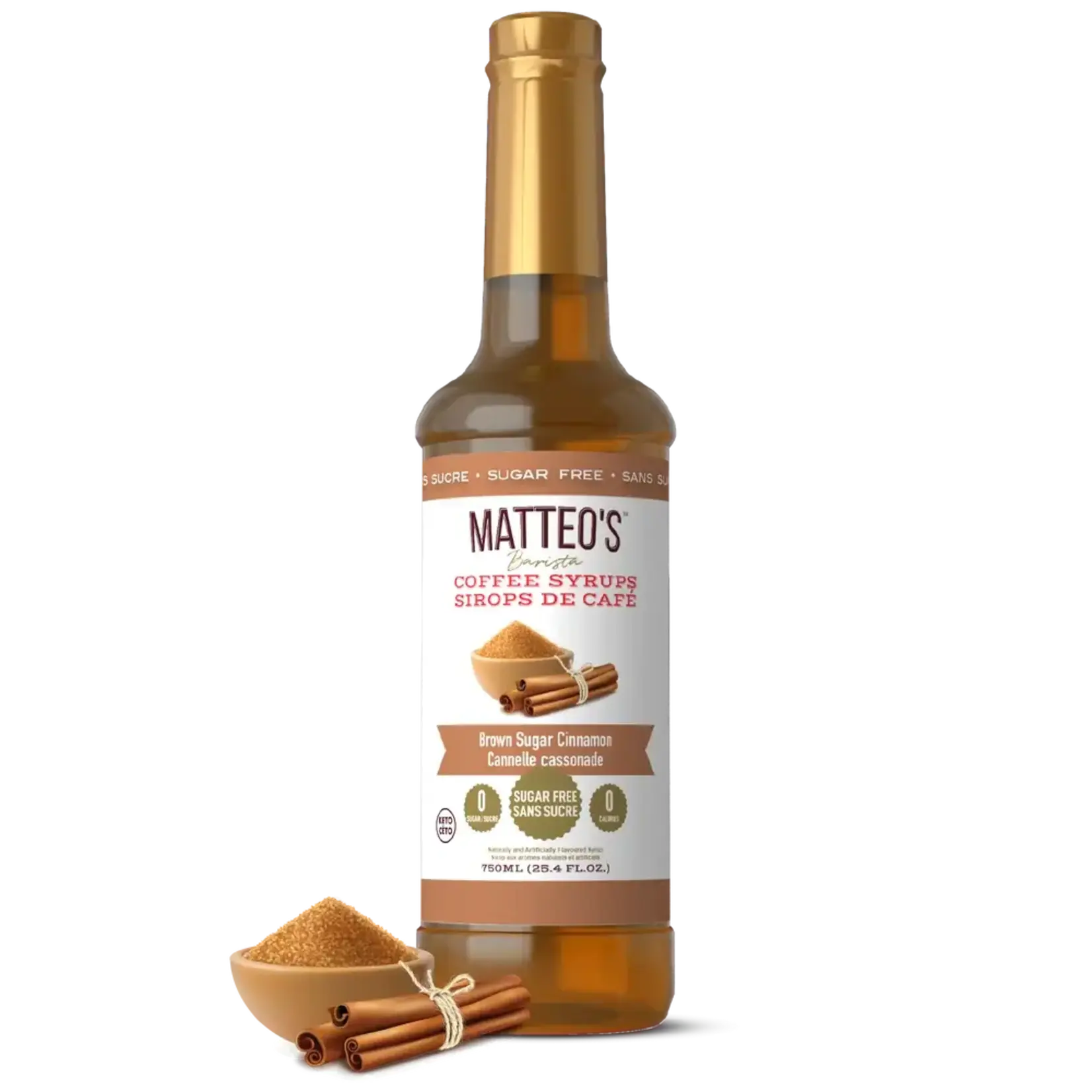 MATTEO'S 50115 - SIROP POUR CAFE CANNELLE CASSONADE 750ml MATTEO'S