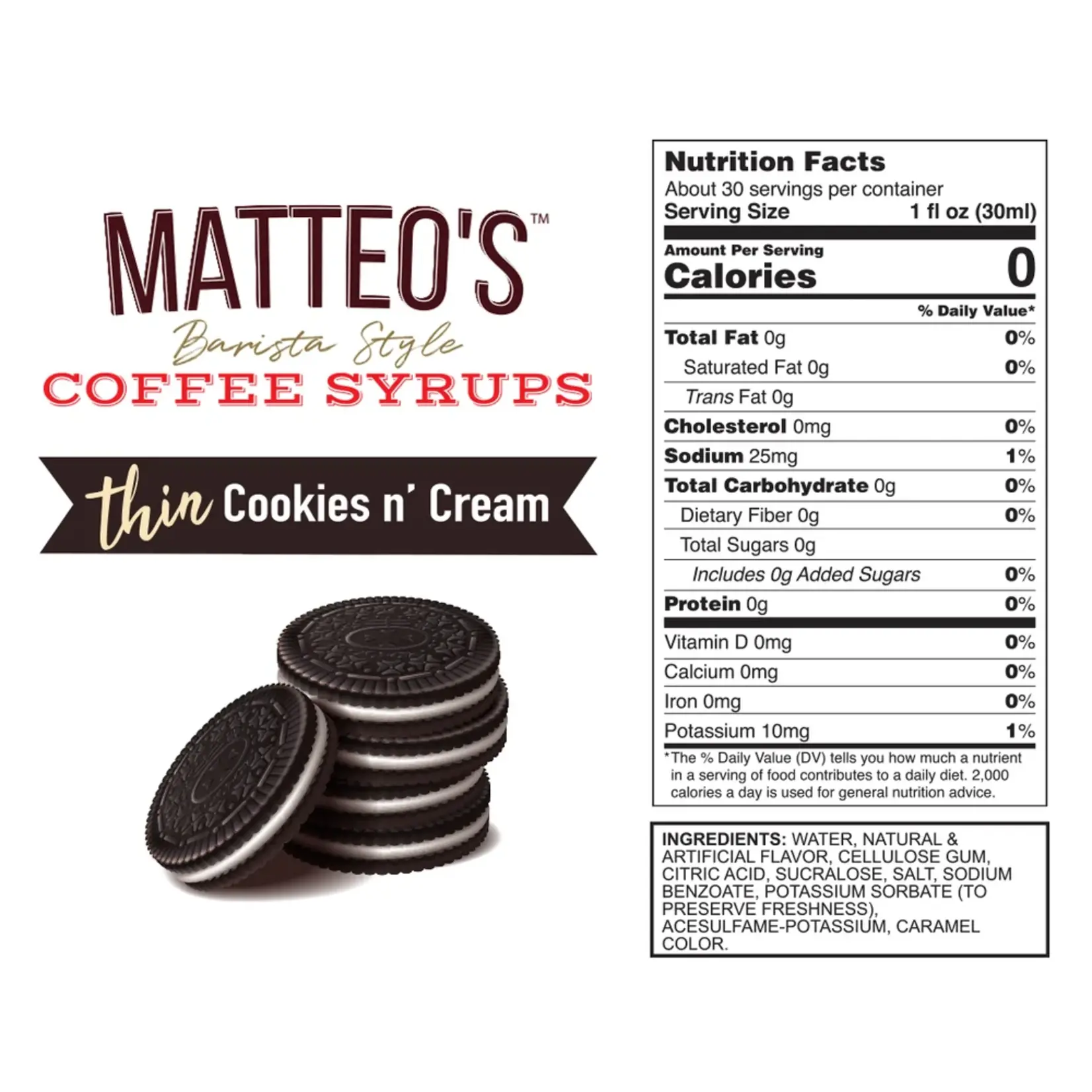 MATTEO'S 50033 - SIROP POUR CAFE BISCUIT ET CREME 750ml MATTEO'S