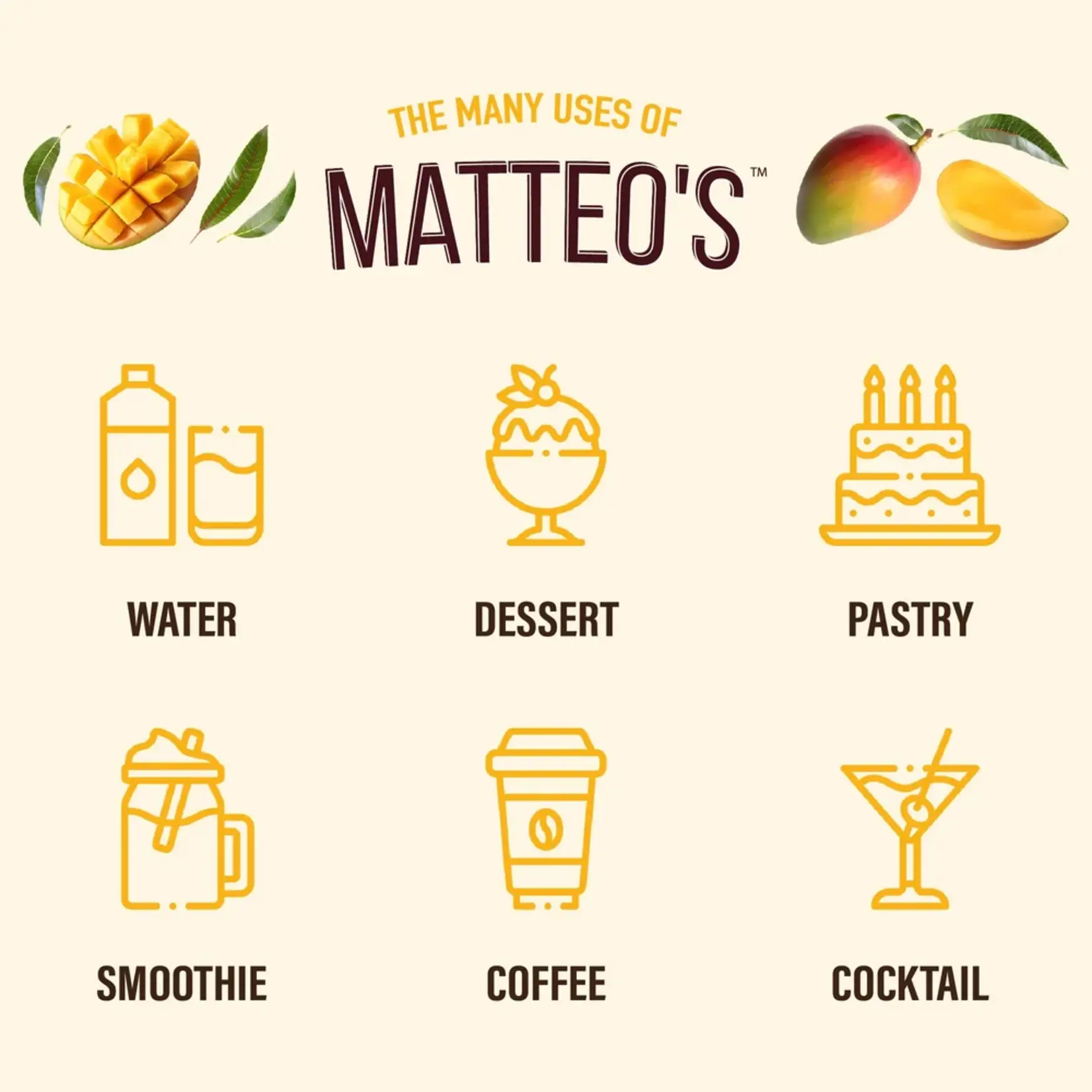 MATTEO'S 50110 - SIROP AUX AROMES MANGUE 750ml MATTEO'S