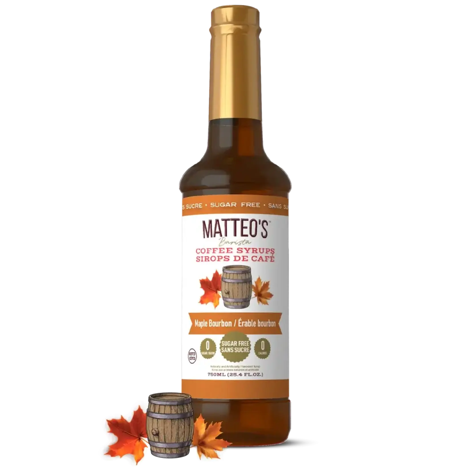 MATTEO'S 50001 - SIROP POUR CAFE ERABLE BOURBON 750ml MATTEO'S
