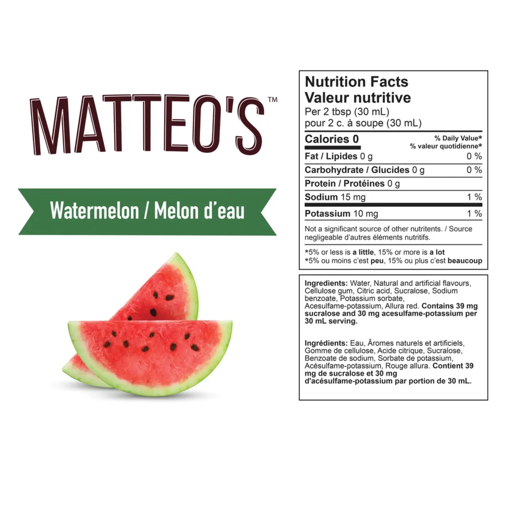 MATTEO'S 50159 - SIROP AUX AROMES MELON D'EAU 750ml MATTEO'S