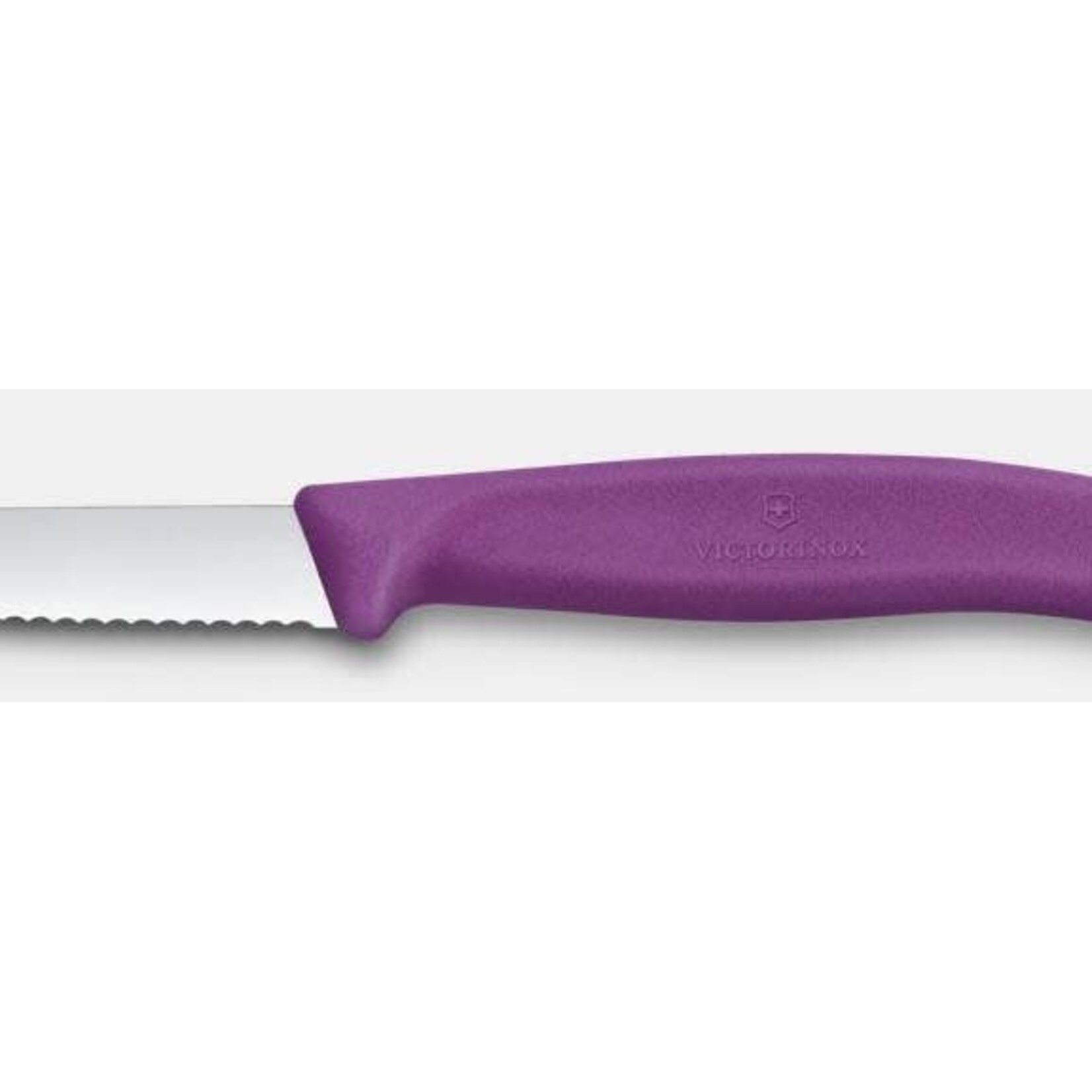 VICTORINOX 6.7635.C1 - COUTEAU A BOUT POINTU DENTELE 3¼ po. MAUVE VICTORINOX