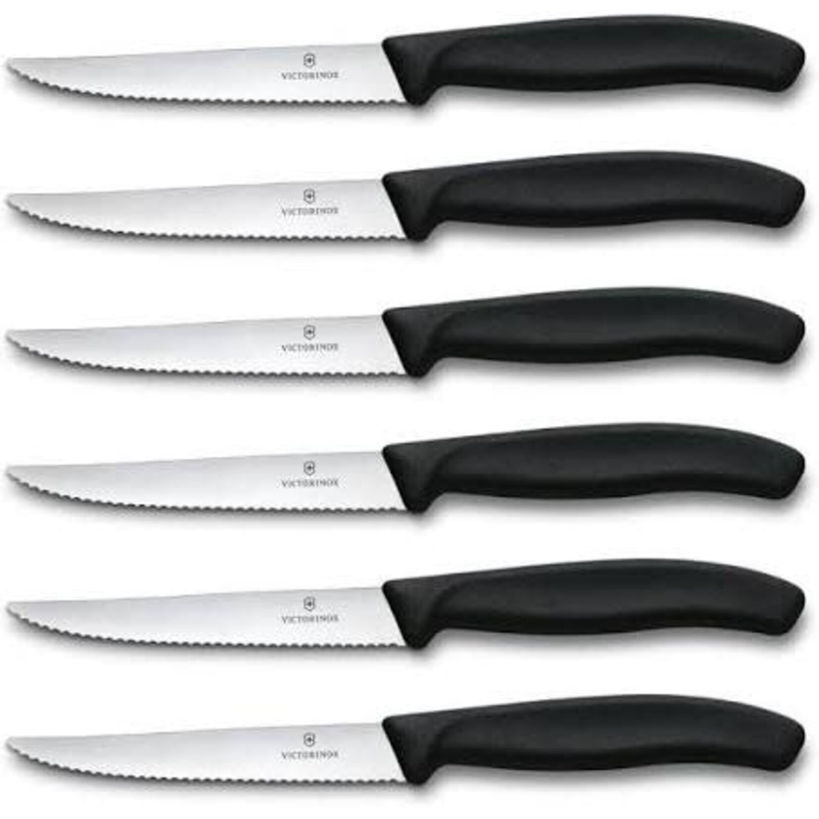 VICTORINOX 6.7233.6 - ENSEMBLE DE 6 COUTEAUX A BOUT POINTU DENTELE 4.5 po VICTORINOX