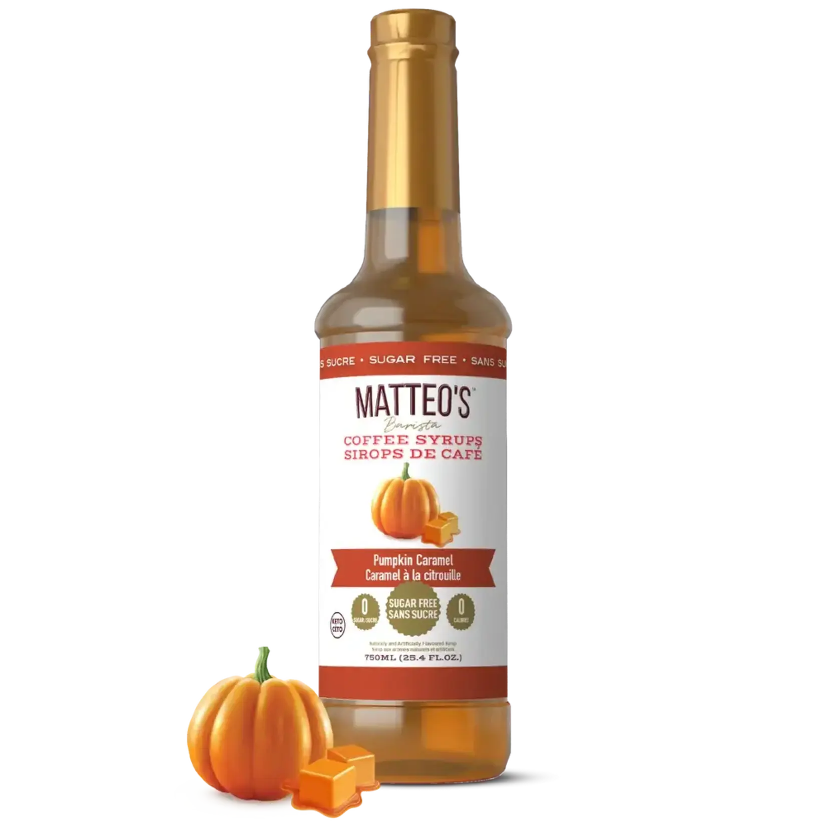 MATTEO'S 50009  -  SIROP DE CAFE SANS SUCRE CARAMEL A LA CITROUILLE 750ML MATTEO'S