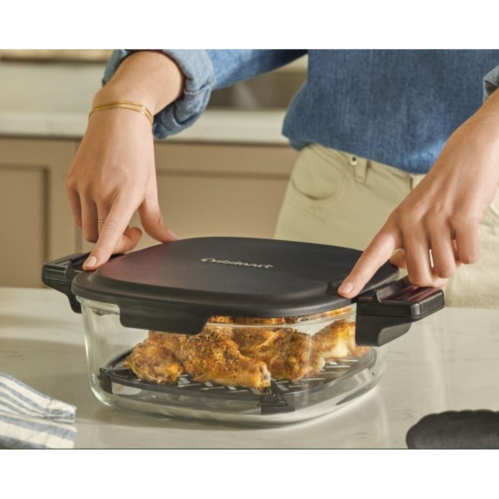 CUISINART AFC-4C  -  FRITEUSE A AIR CHAUD AVEC PANIER EN VERRE TRANSPARENT 4 PINTES CUISINART
