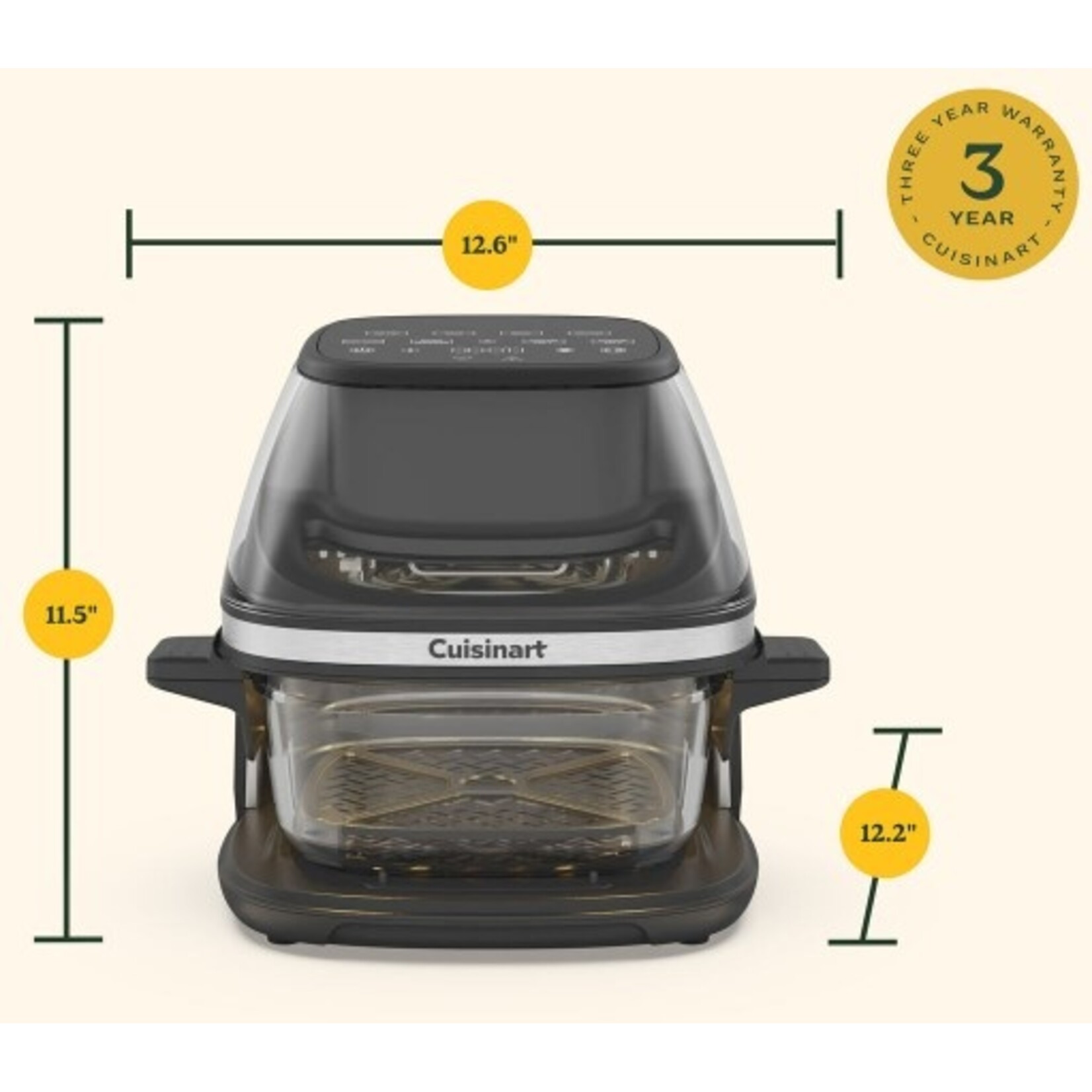 CUISINART AFC-4C  -  FRITEUSE A AIR CHAUD AVEC PANIER EN VERRE TRANSPARENT 4 PINTES CUISINART