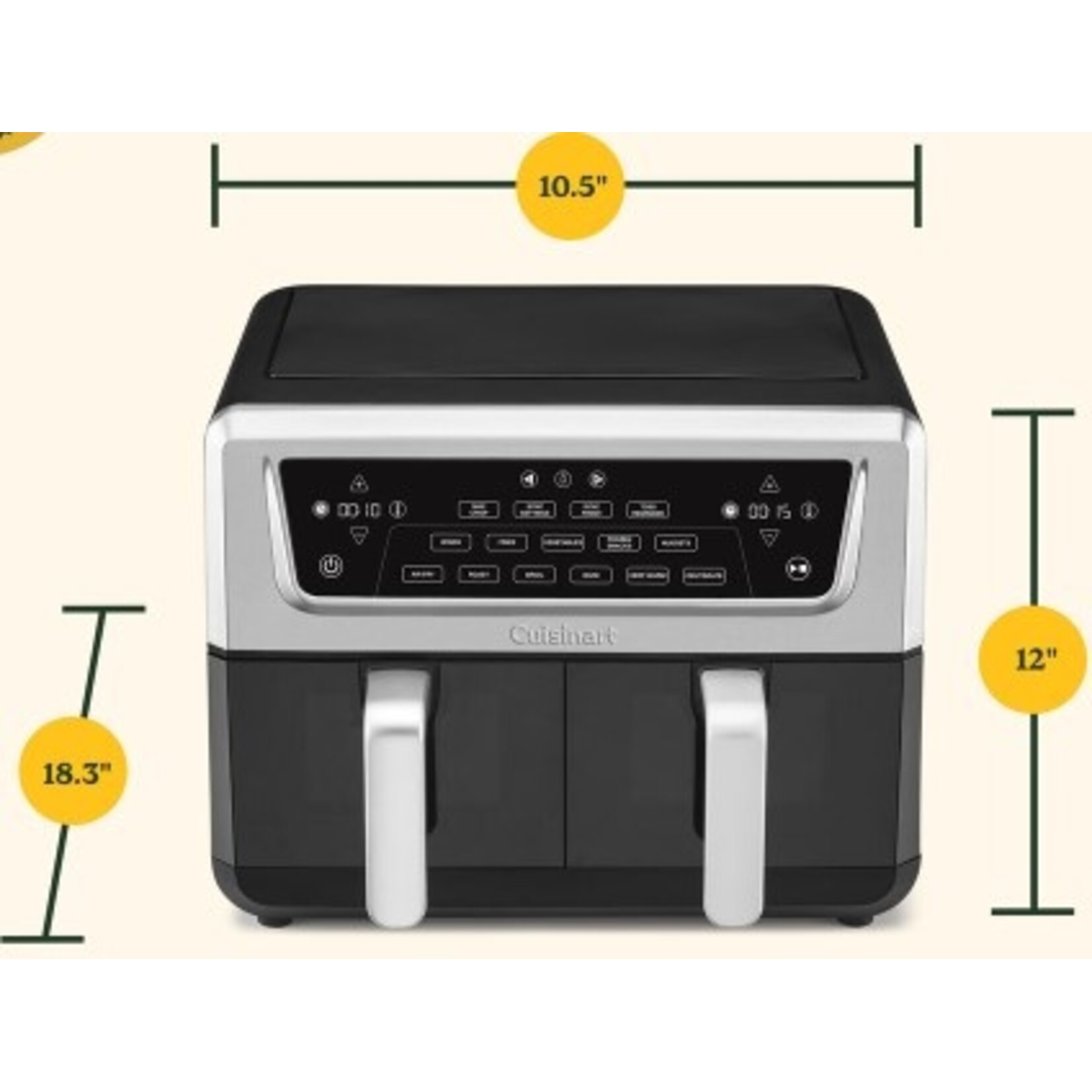 CUISINART ADZ-112C  -  FRITEUSE A AIR A  PANIER DE 11 PINTES (10,4 L) DOUBLE ZONE PRO CUISINART