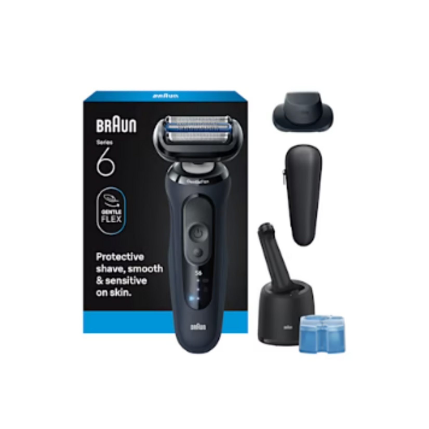 BRAUN 6172CC  -  RASOIR ELECTRIQUE SERIE 6 AVEC BASE DE NETTOYAGE BRAUN