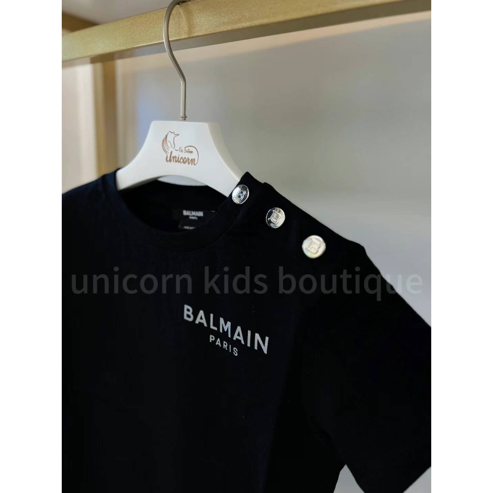 Balmain Balmain Logo Teens T-Shirt with Buttons