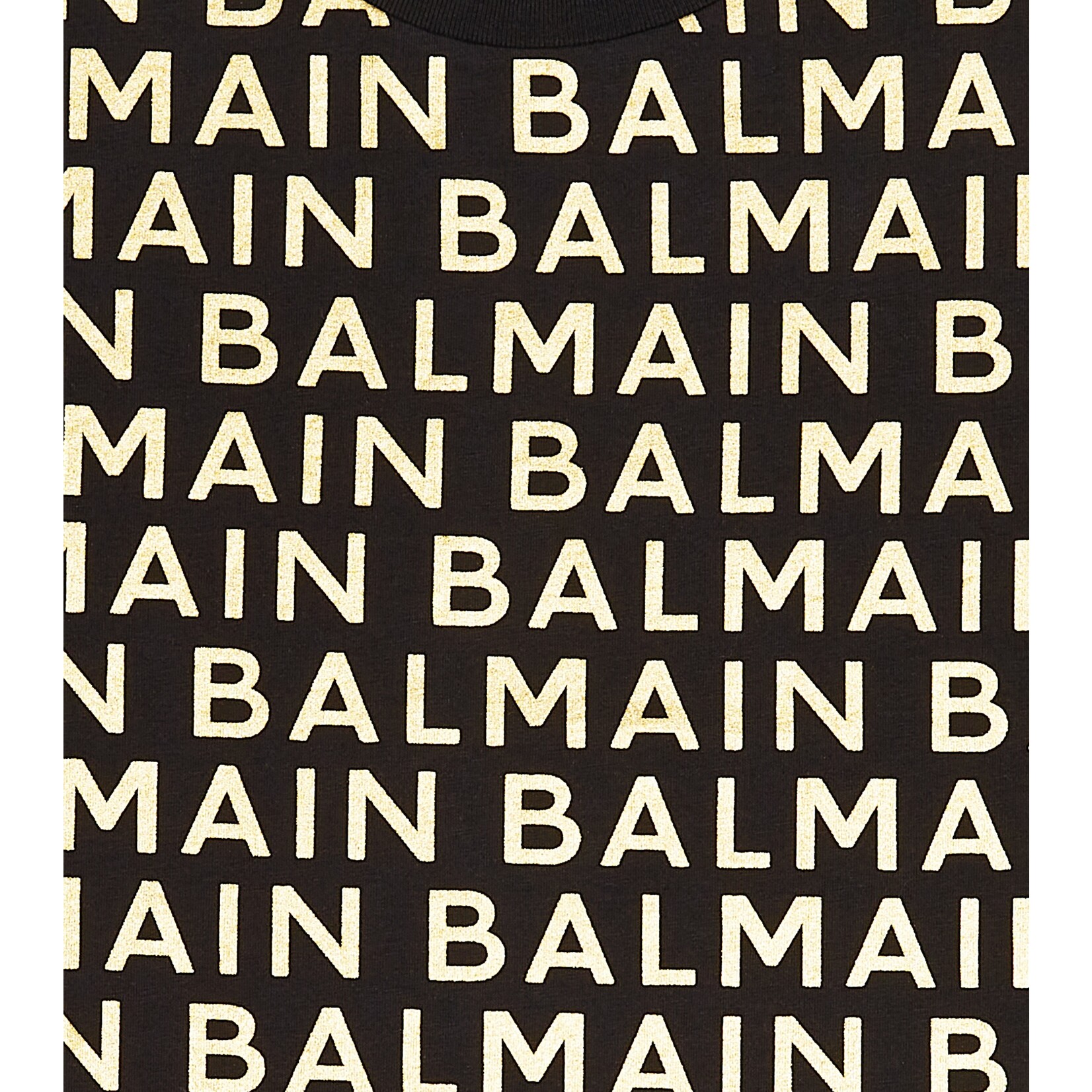 Balmain Balmain Teens Gold Allover Logo T-Shirt