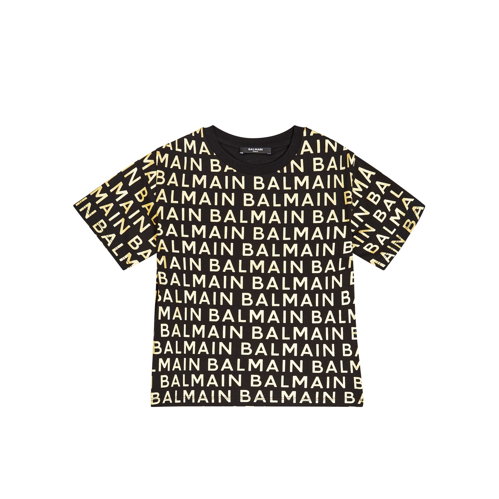Balmain Balmain Kids Gold Allover Logo T-Shirt