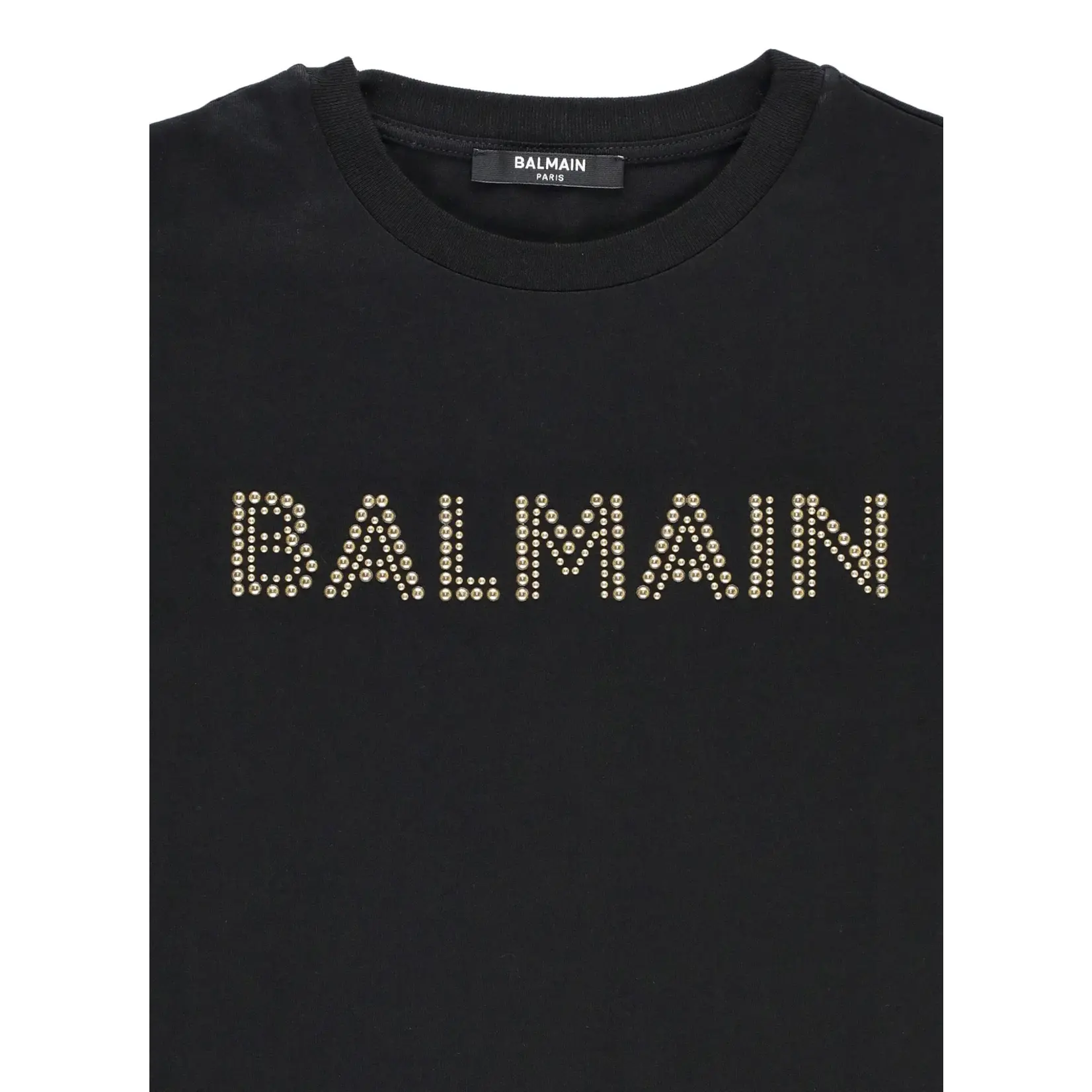 Balmain Balmain Teens Gold Embroidery Logo T-Shirt