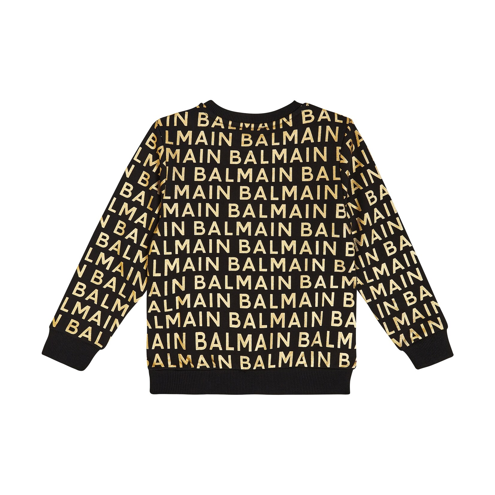 Balmain Balmain Teens Gold Logo Allover Sweatshirt