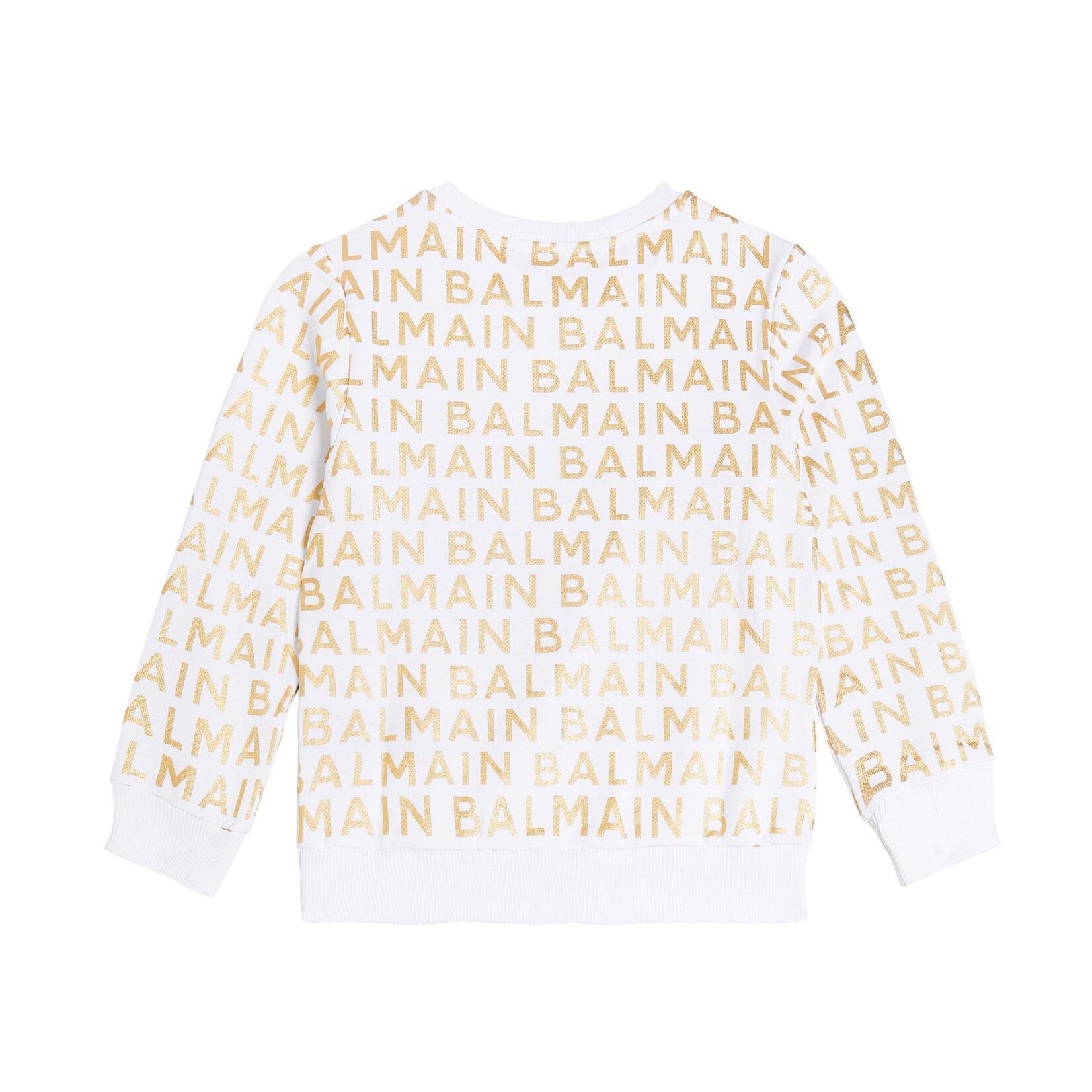 Balmain Balmain Teens Gold Logo Allover Sweatshirt