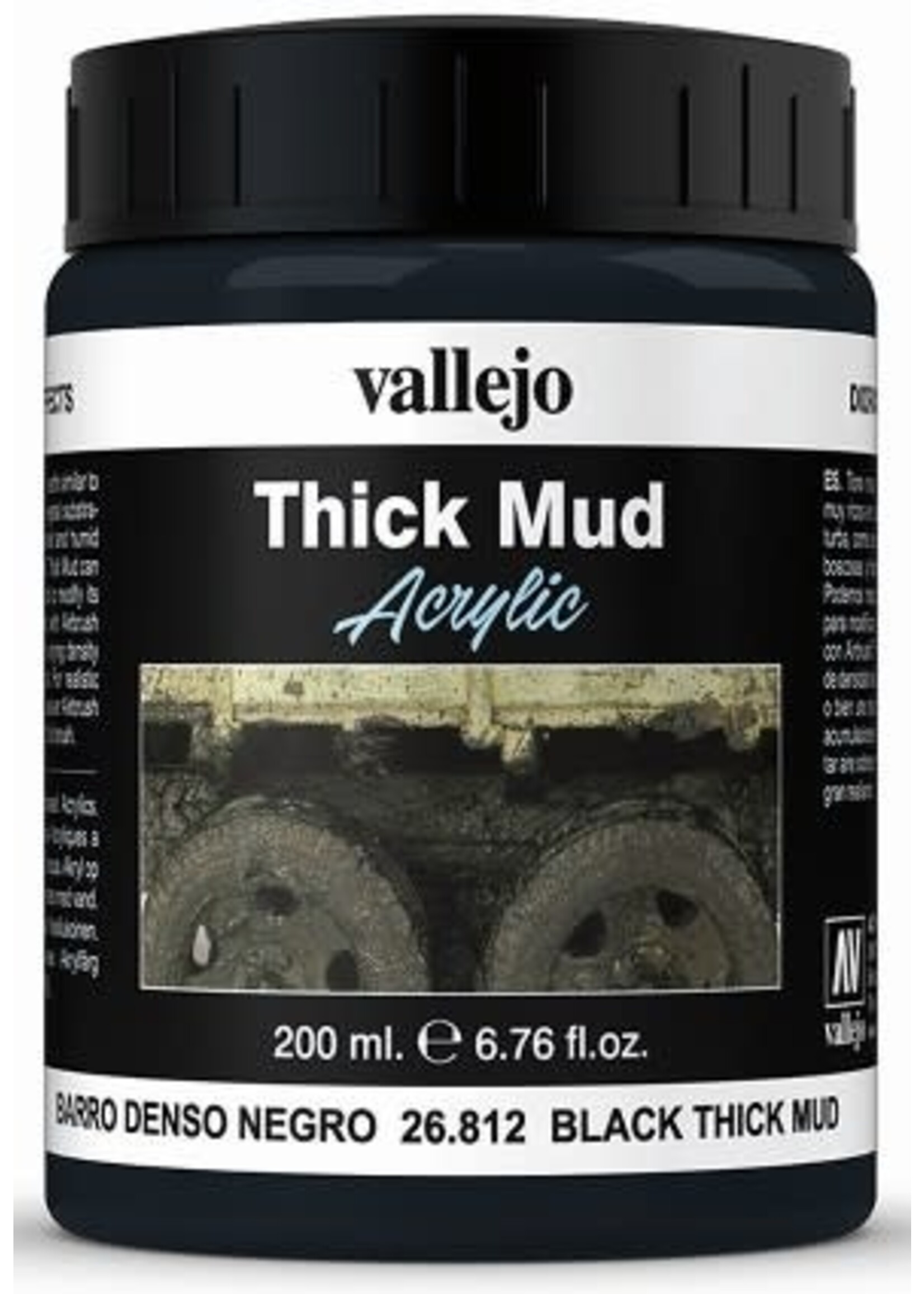 Vallejo 200ml Bottle Black Thick Mud