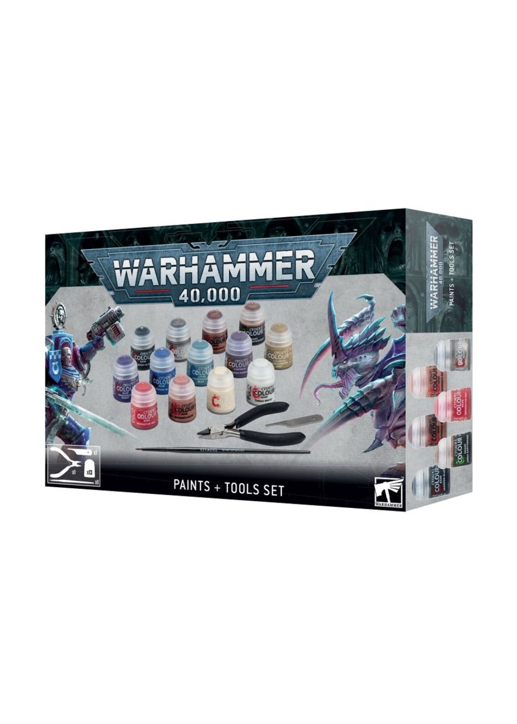 Games Workshop WARHAMMER 40,000: PAINTS + TOOLS SET