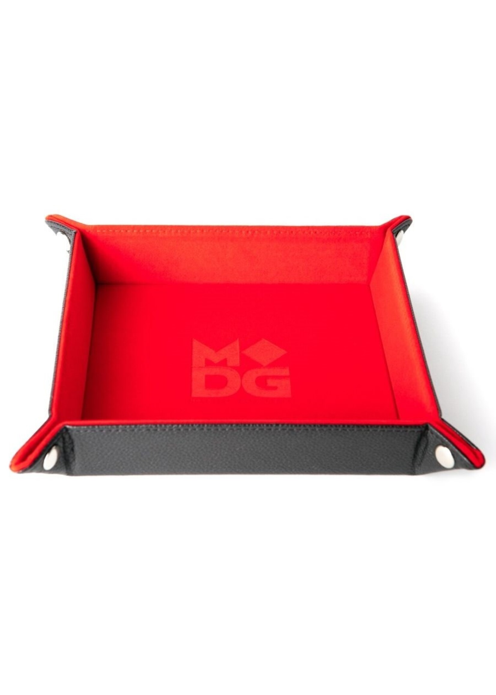 VELVET FOLDING DICE TRAY 10" X 10" RED