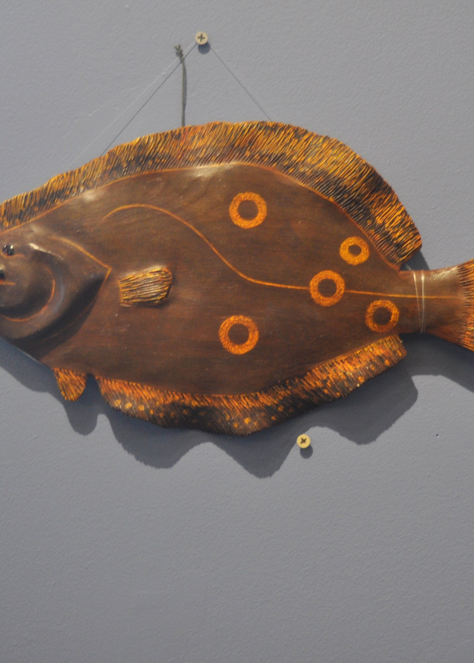 Ed Kuhn Carved Flounder, large