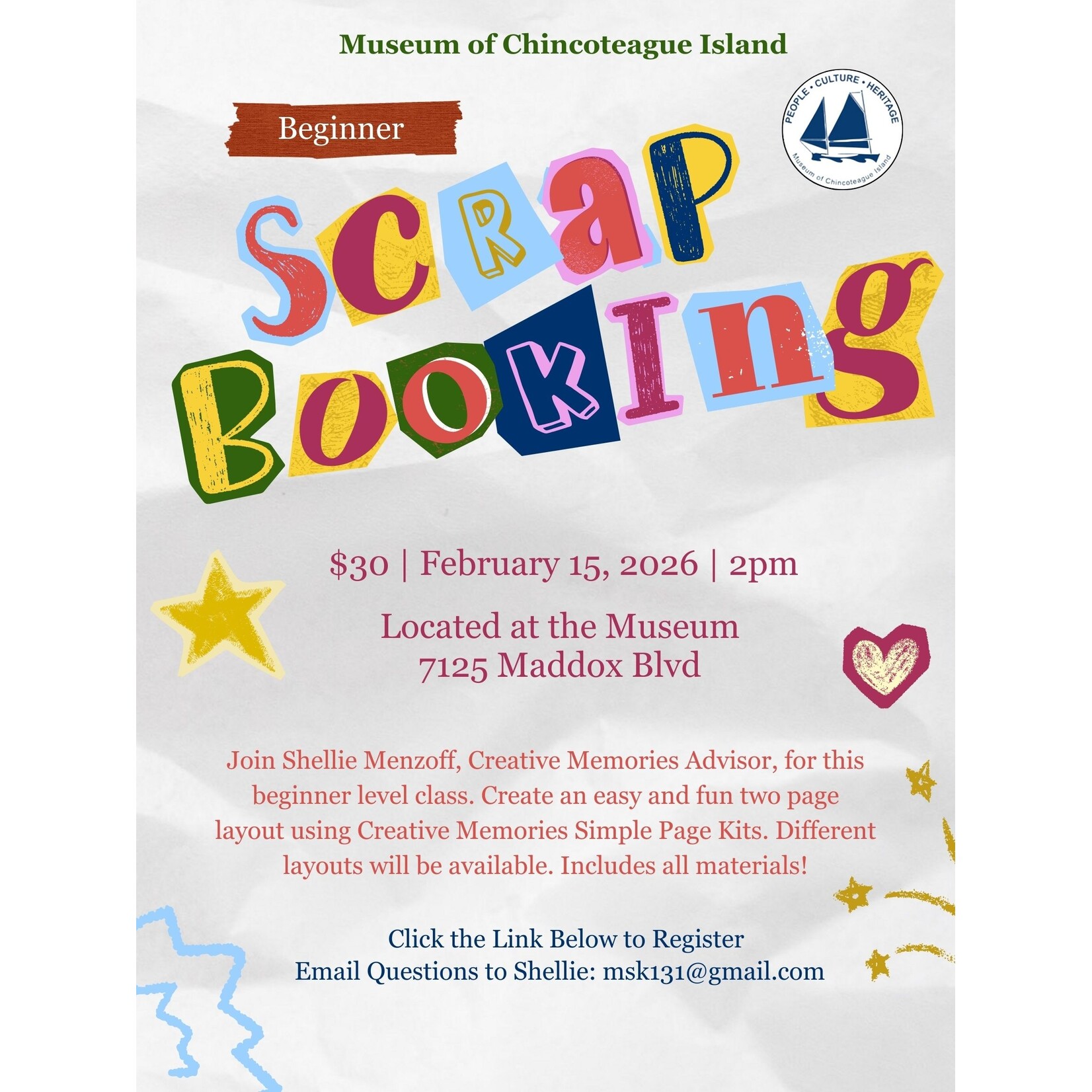 Scrapbooking Class with Shellie Menzoff