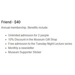 Museum Membership - Friend
