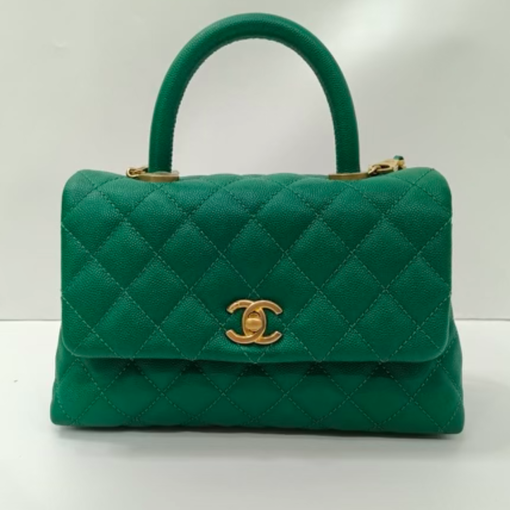Chanel SOLD - Chanel Green Top Handle Small