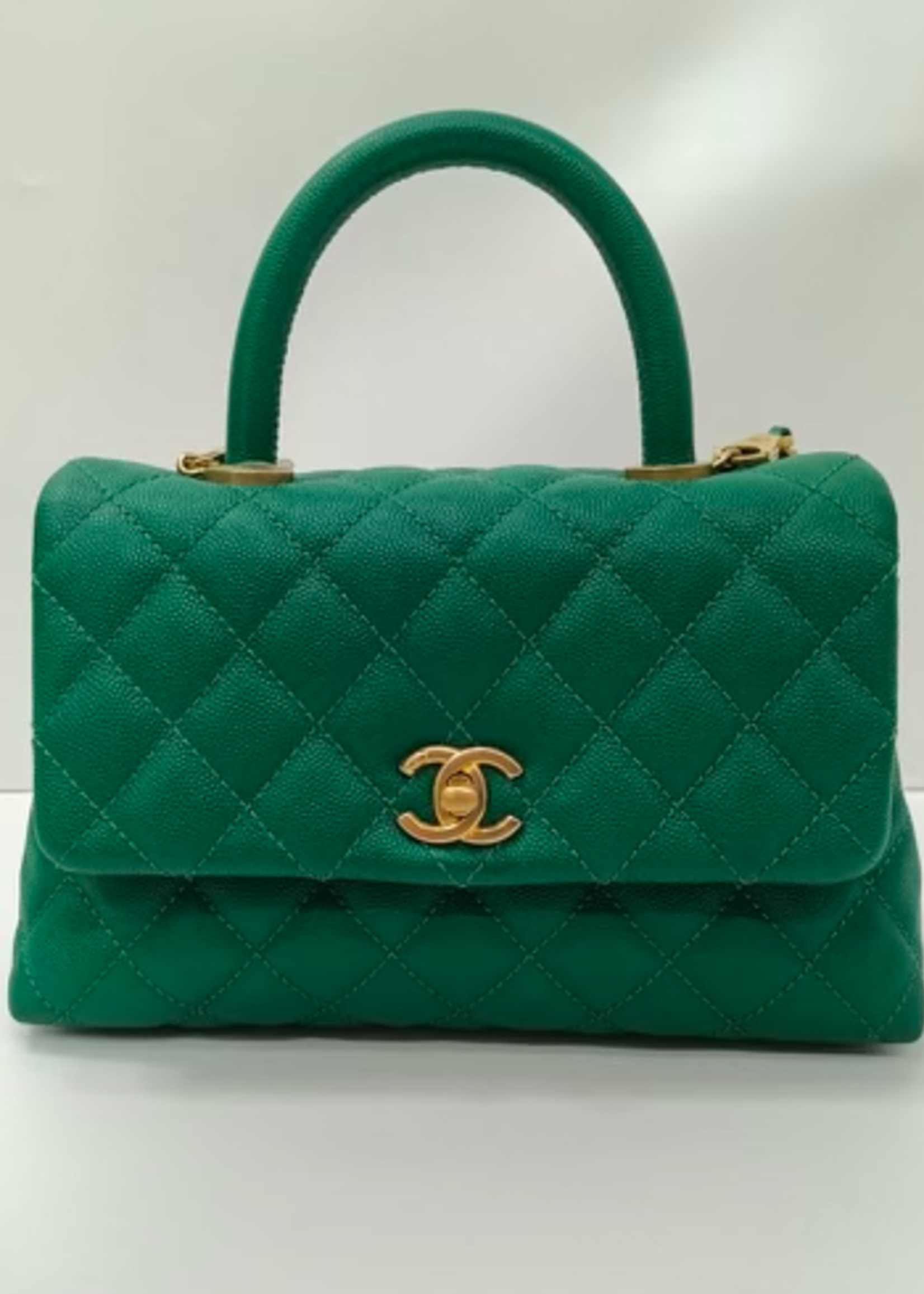 Chanel SOLD - Chanel Green Top Handle Small