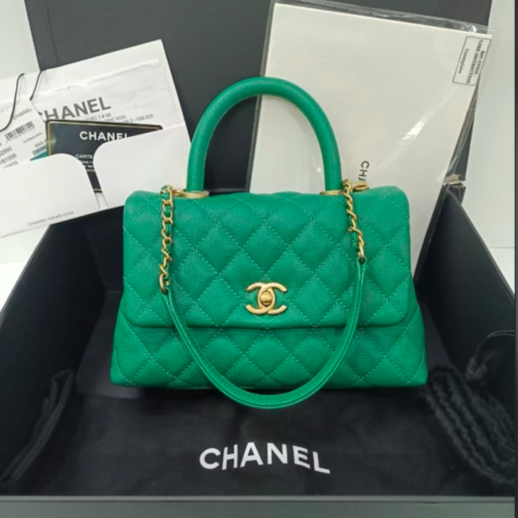 Túi xách Chanel Coco Handle Small siêu cấp da bê vân v màu trắng size 24 cm   A92990  Túi xách cao cấp những mẫu túi siêu cấp like authentic cực đẹp