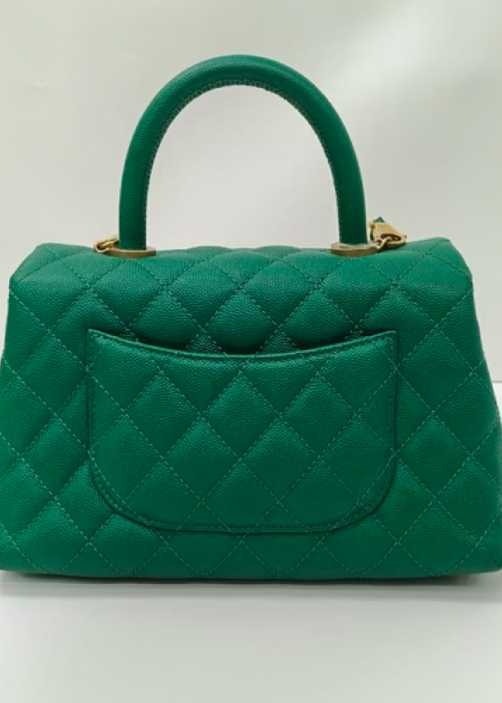 Chanel SOLD - Chanel Green Top Handle Small