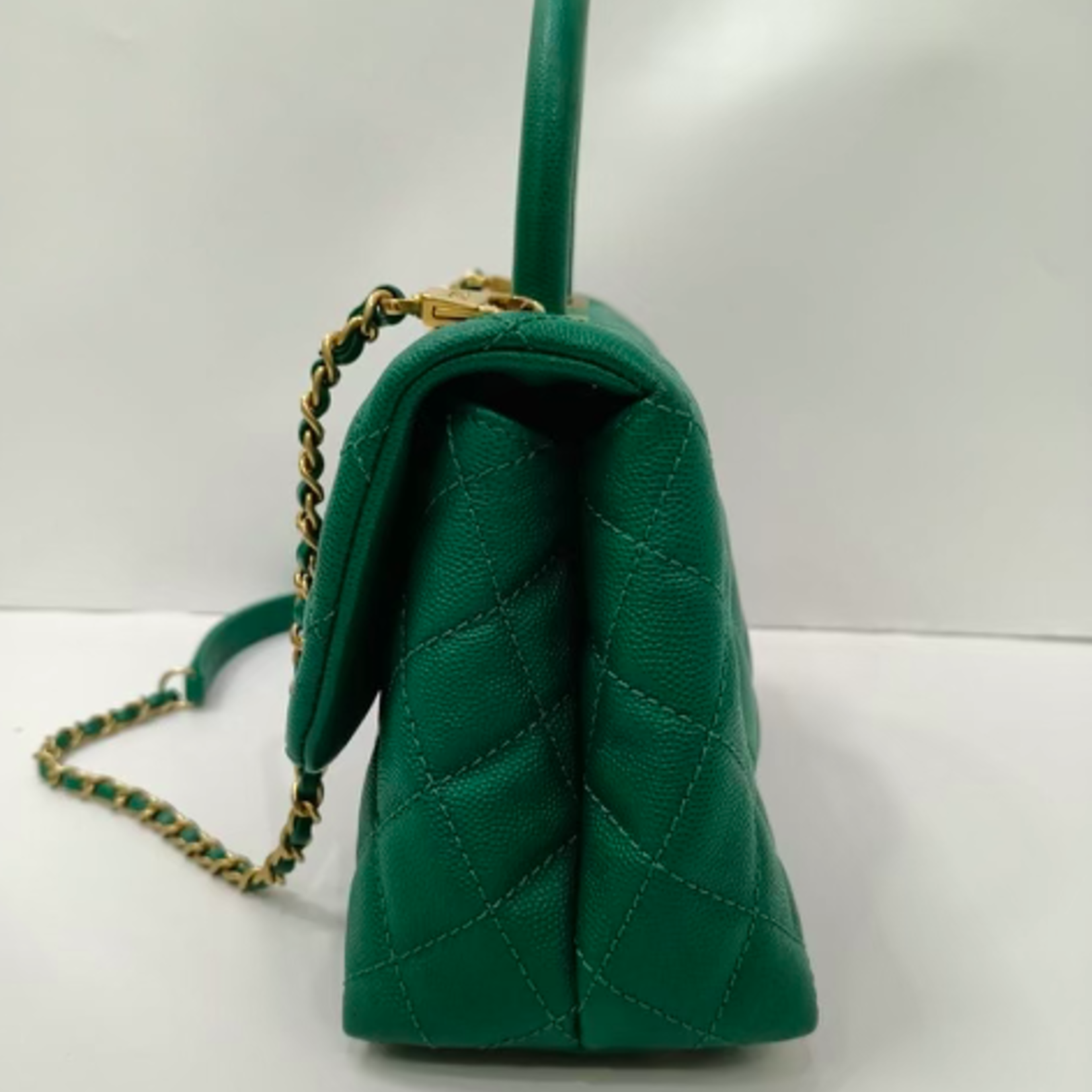 Chanel SOLD - Chanel Green Top Handle Small