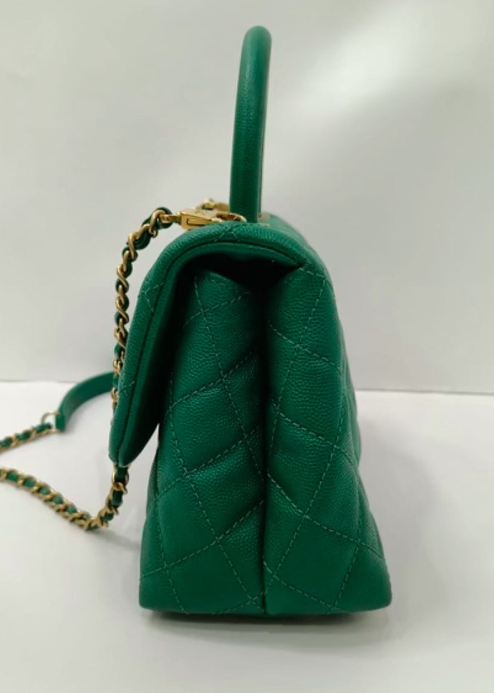 Chanel SOLD - Chanel Green Top Handle Small