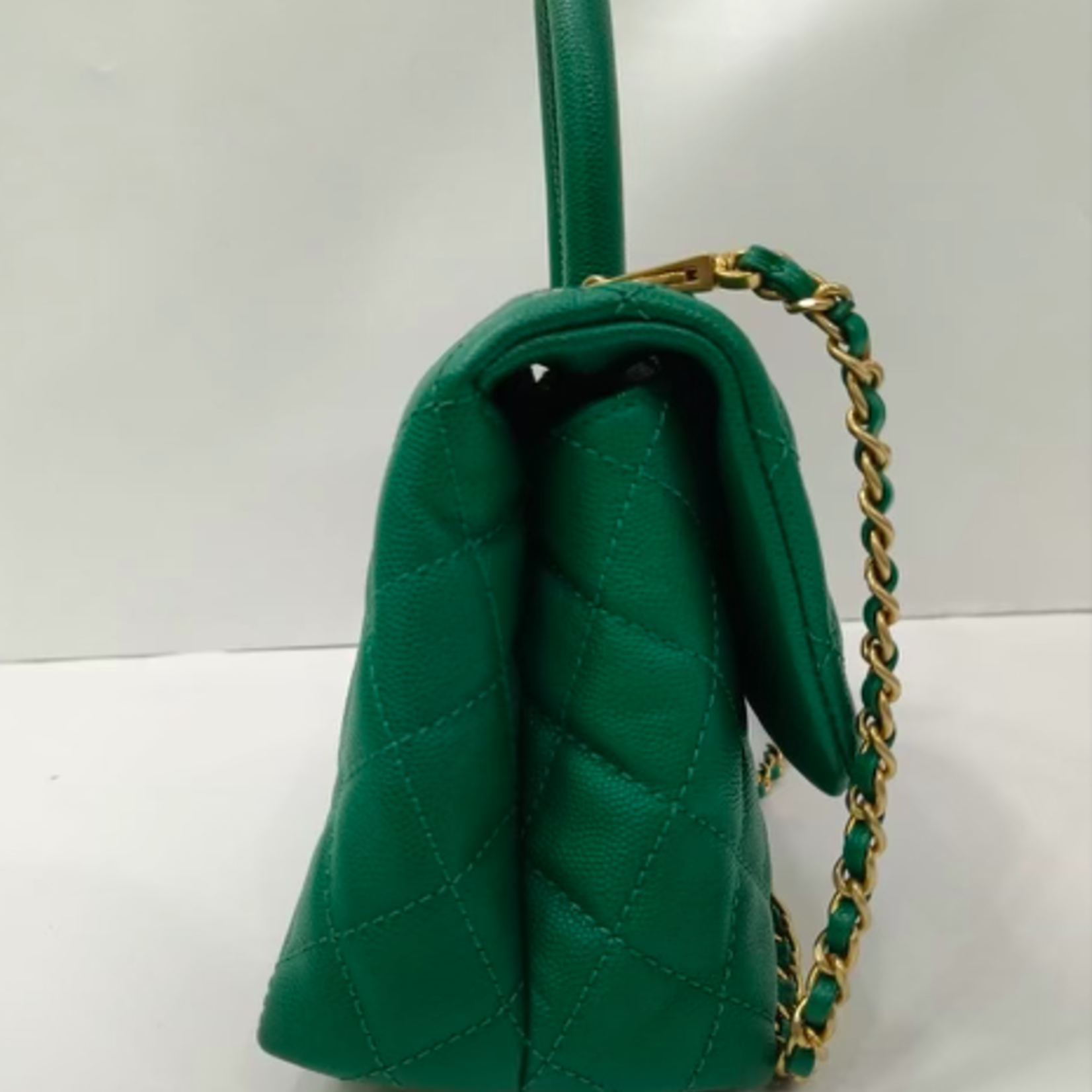 Chanel SOLD - Chanel Green Top Handle Small