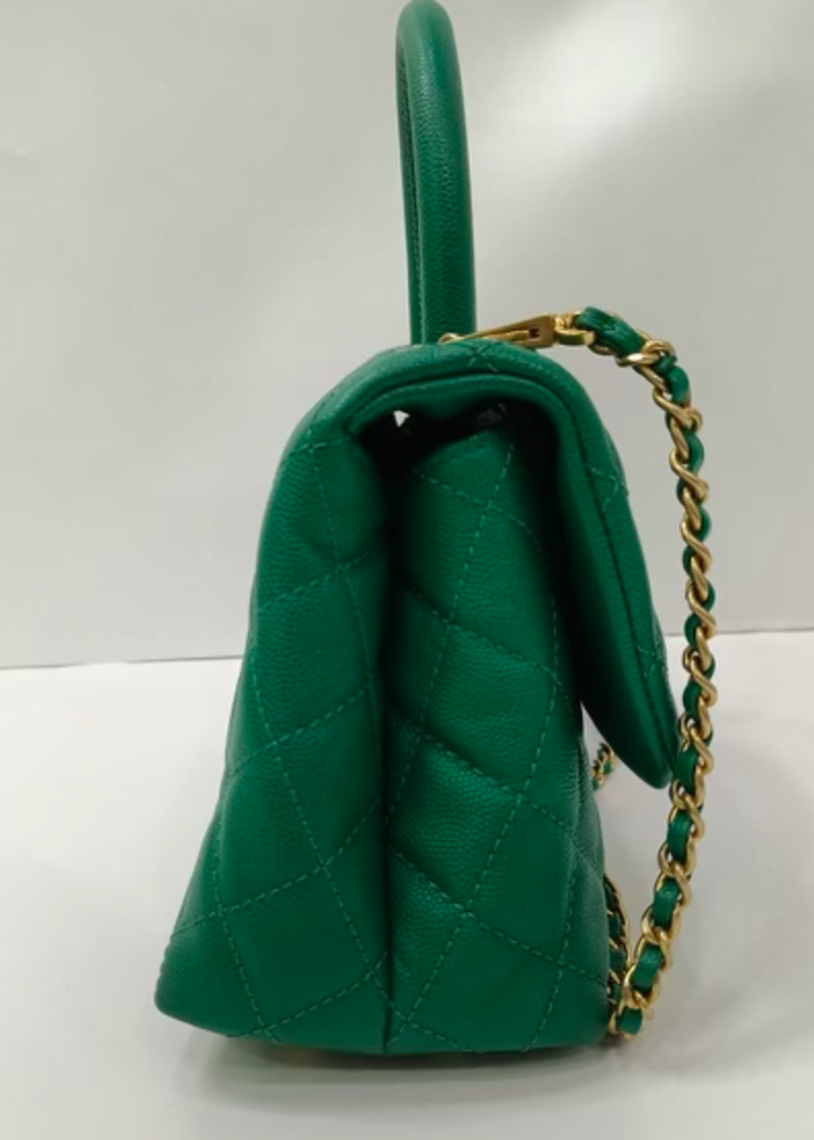 Chanel SOLD - Chanel Green Top Handle Small