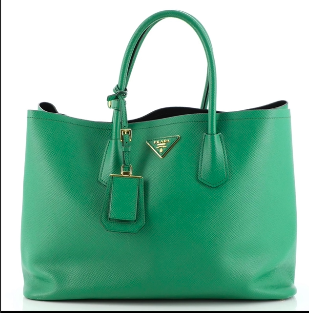 Prada saffiano cuir twin tote sale