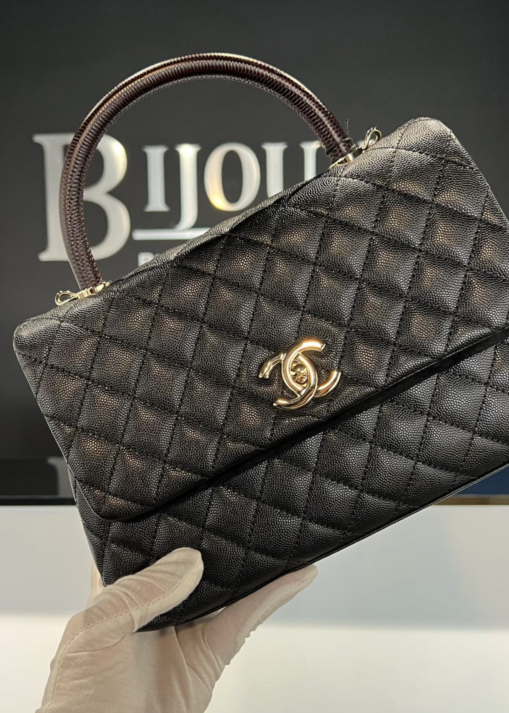 Chanel SOLD - Chanel Caviar Coco Lizard Handle