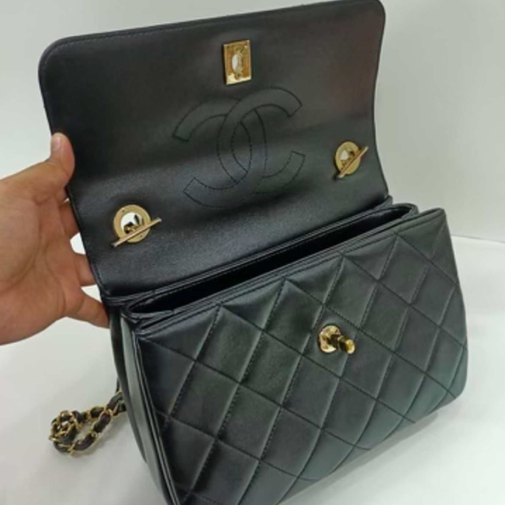 Chanel SOLD - Chanel Small Trendy Quilted GHW (Black)