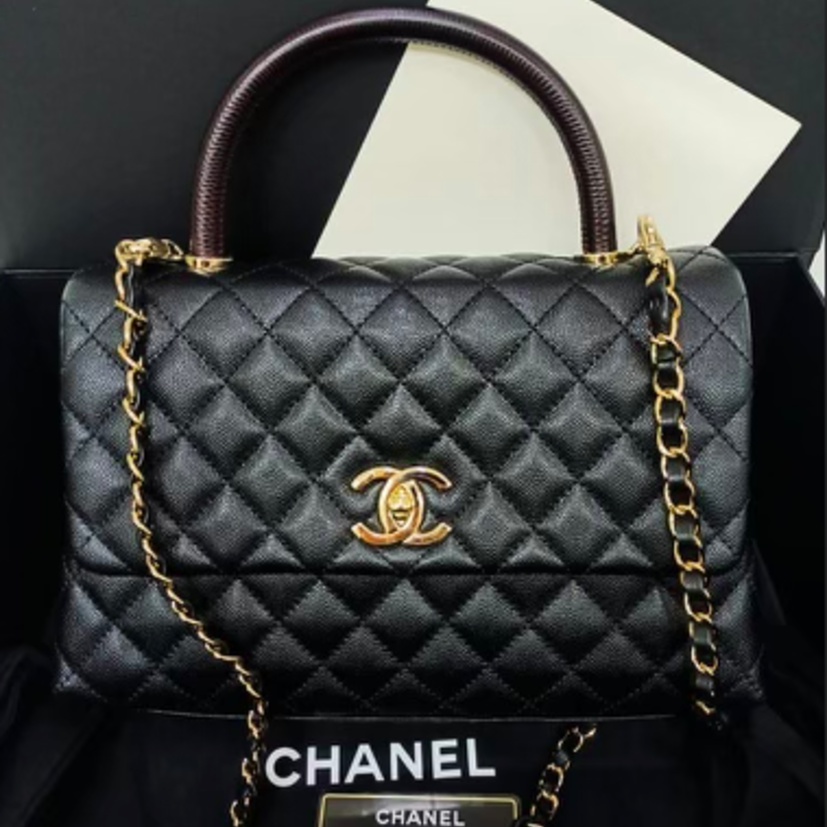 Chanel SOLD - Chanel Caviar Coco Lizard Handle