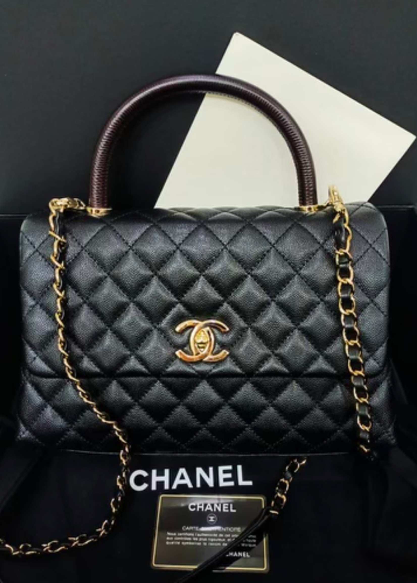 Chanel SOLD - Chanel Caviar Coco Lizard Handle